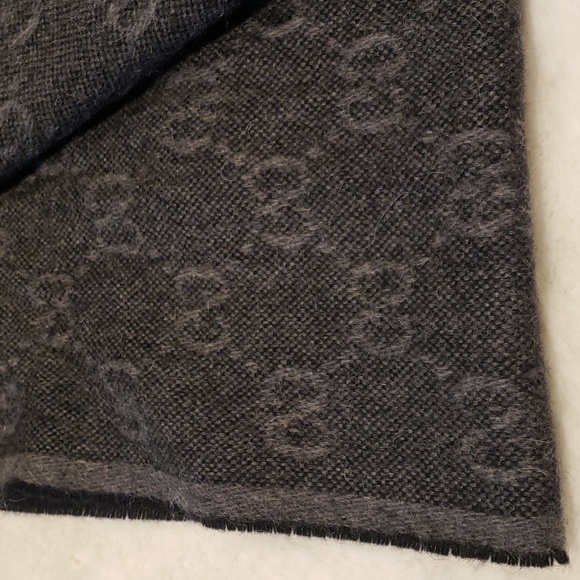 GUCCI GRAY SCARF wool with alpaca - Picture 4 of 6